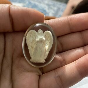 Elegant Cream Angel Cameo Pendant